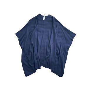 Lululemon After Asana Wrap  PONCHO cashmere BLD navy blue SWEATER sz OS